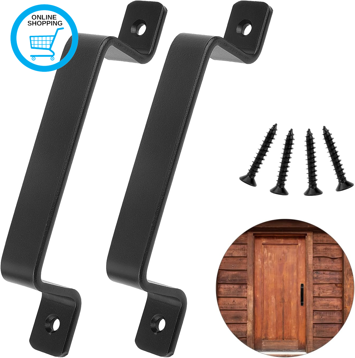 2 Pcs Barn Door Handle, Sliding Door Handles, Pull Push Door Handles, Heavy Duty