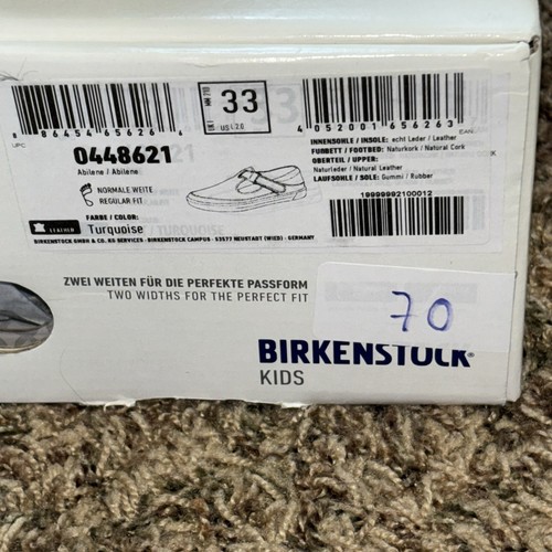 BIRKENSTOCKS Abilene Flats Blue Natural Leather Mary Jane Slip On EU Size 33 - Picture 2 of 6
