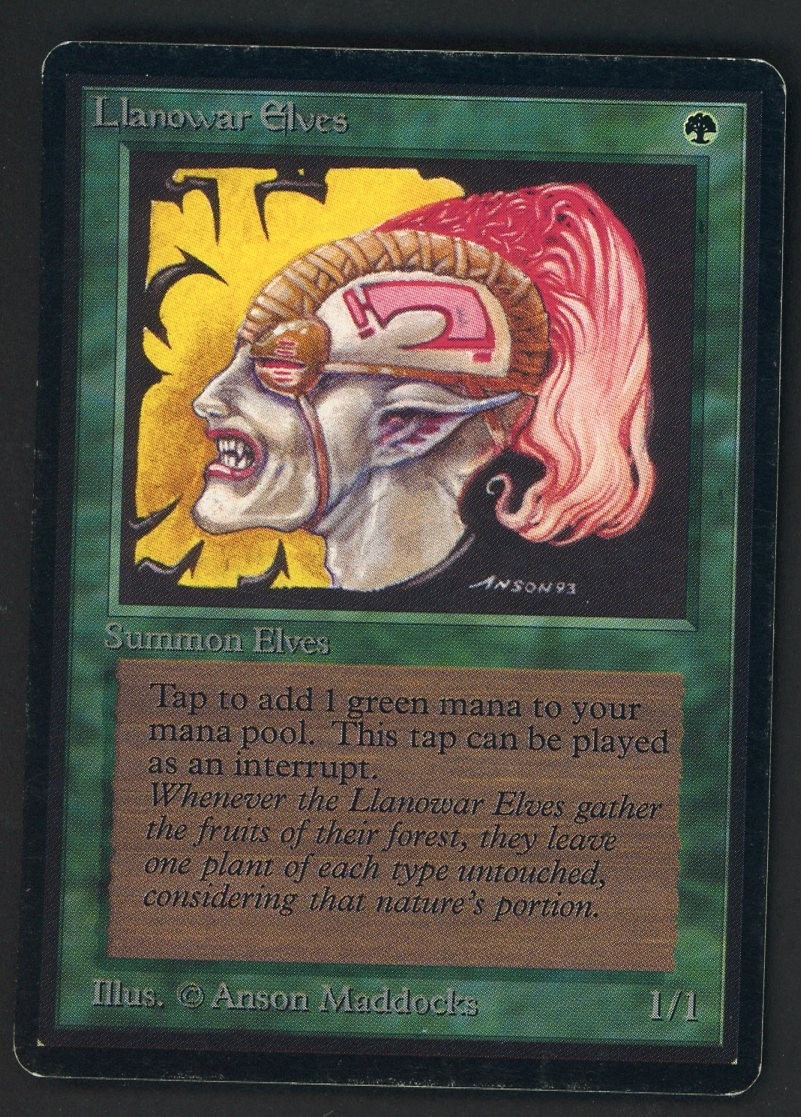 1993 MTG Magic The Gathering Beta Llanowar Elves