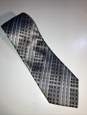 Van Heusen - Men's Gray & Black Plaid/ Polyester Neck Tie 3"W x 56"L