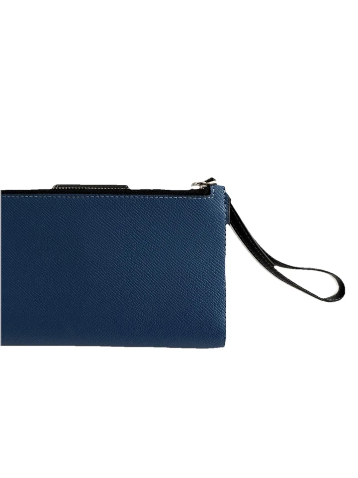Funda de teléfono Coach Tech muñeca/cartera bloque de color azul cuero granulado usado en excelente estado Foto 4 de 4