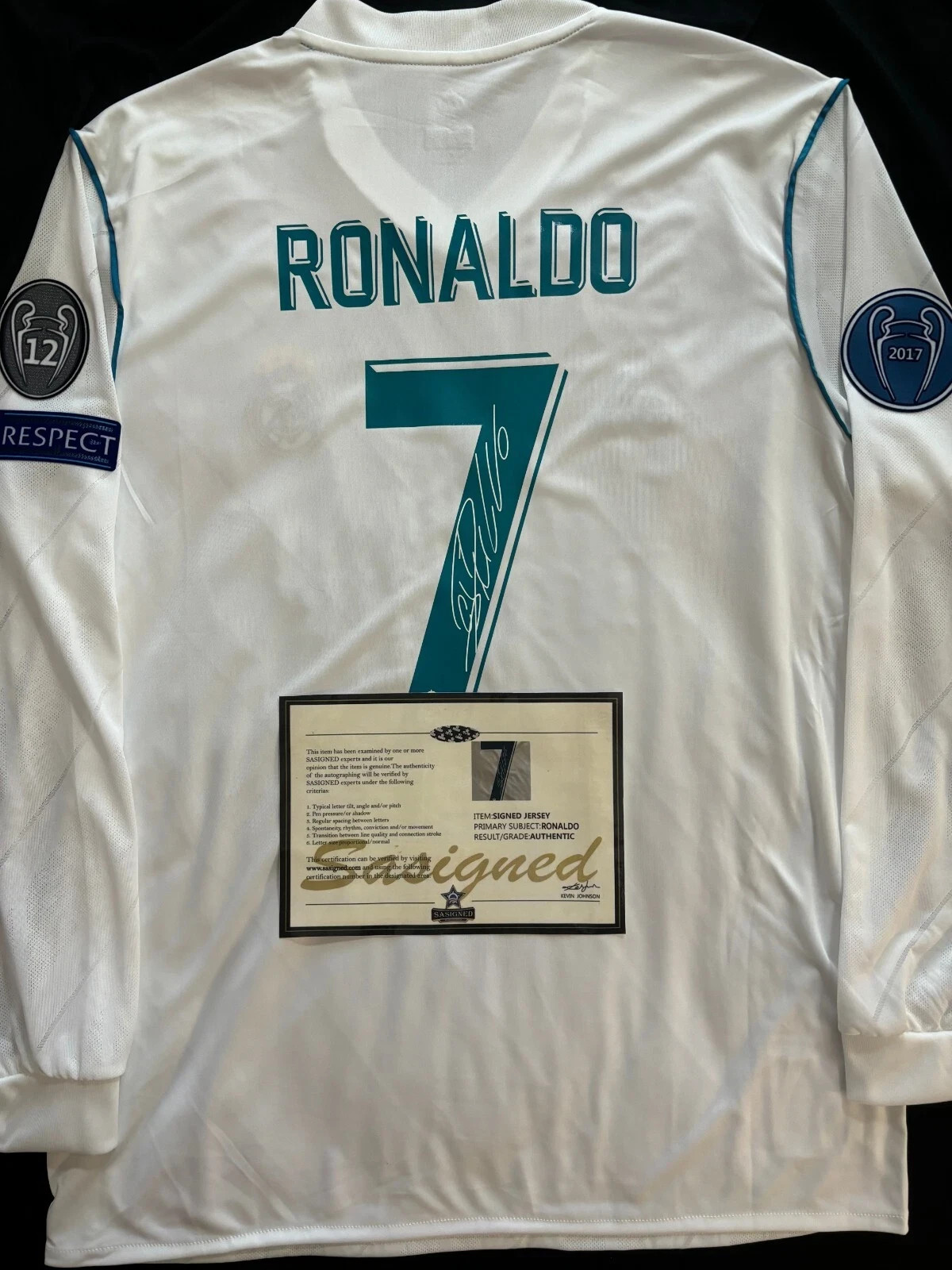 Cristiano Ronaldo UCL SIGNED Real Madrid Home Shirt/Jersey + COA  17/18 (read)