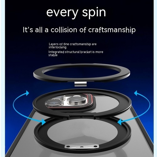 Rotary Magnetic Adhesive Invisible Bracket Phone Case Silicone Protective Cover - Picture 3 of 11