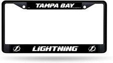 Tampa Bay Lightning Premium Black Metal License License Plate Frame Chrome...