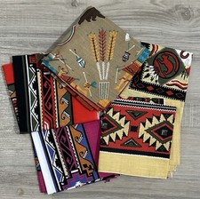 Lot of 5 Vtg Southwest Aztec Bandana Wamcraft Handkerchief Western USA Wamcraft