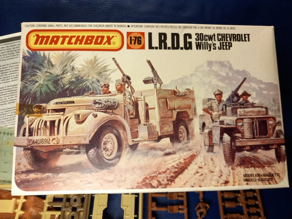 Matchbox PK-173 WWII 1/76 L.R.D.G. 30cwt Chevrolet & Willy's Jeep pezzi sfusi! - Immagine 2 di 4