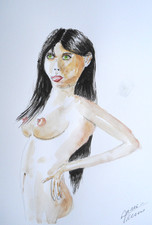 acquerello acquerello originale nudo nudo 21x29,7cm