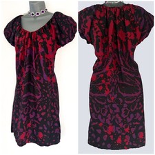 Bnwt mcq Alexander McQueen silk black/red/purple print short dress (40) (uk 8-10