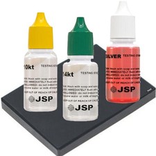 GOLD/SILVER Test Acid Tester Kit 10k 14k .999 .925 Sterling Testing Stone Detect