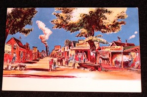 Disneyland Vintage 1955 Frontierland POSTCARD ASI Concept Art Walt Disney Prod