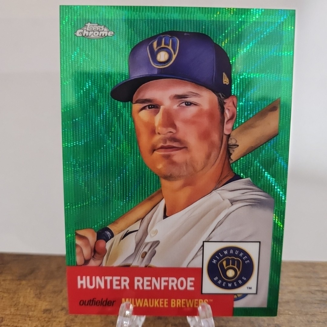 Hunter Renfroe 2022 Topps Chrome Platinum Anniversary - Green Wave Refractor /99