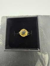 Antique 9ct Gold Ring Yellow Stone Set Size O.