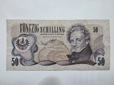 1970 Austria 50 Schilling Banknote 143a Beautiful 