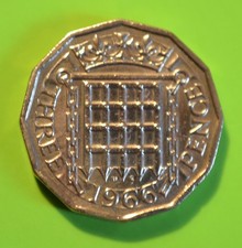 1966 Threepence 3d Original Coin Birth Date Year Birthday Anniversary Gift gc124