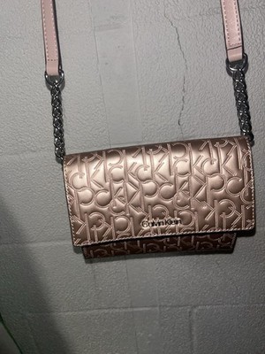 Calvin Klein Small Pink CK Logo Crossbody Bag Chain & Detachable Strap