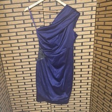 Eliza J. Purple One Shoulder Satin Dress Size 6