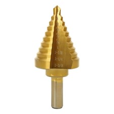 COMOWARE Step Drill Bit for Metal, Titanium Coated, Double 1/4- 1-3/8 HSS 