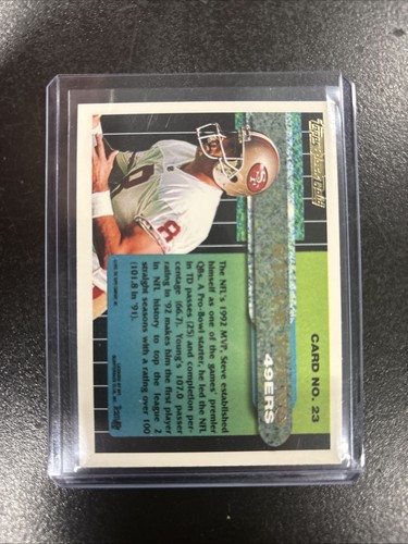1993 Topps Prizes Black Gold Steve Young #23 HOF San Francisco 49ers - Picture 2 of 2