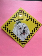 Auto Attitudes   MALTESE TAXI   Dog Sign  car/truck 