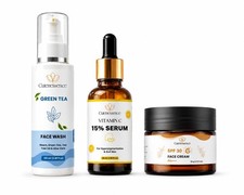 Cutenessence Vitamina C Set de Cuidado de la Piel Suero de Lavado Facial FPS 30 Crema Brillo Kit
