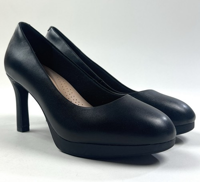#ad Clarks Ambyr2 Braley Black Womens 8.5 Pump High Heels Leather Comfort 26176996 $44.95