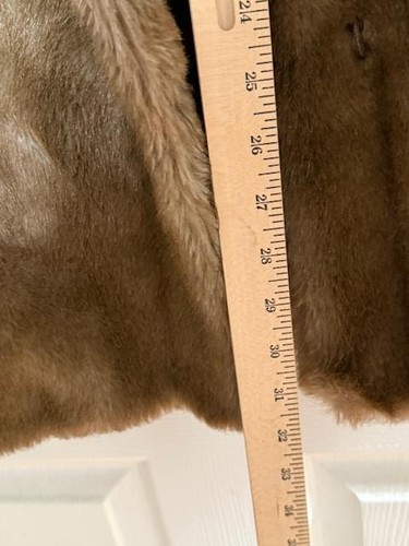 Vintage Hillmoor Coat Womens Medium Brown Faux Fur Mid Length Classic 60s 70s - Picture 8 of 10