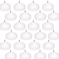 24 Pack of 2-Inch Unscented White Floating Candles for Events and Decor
