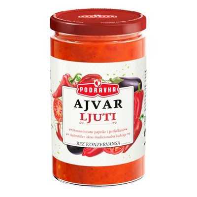 (6,07 EUR/kg) Podravka Ajvar scharf 690g Paprikapaste Kroatien Feinkost würzig
