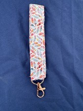 Floral Fabric Wristlet Key Chain Strap, Multicolor, Women, Lobster Clasp