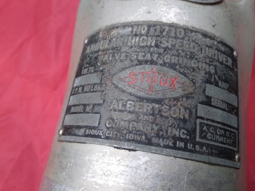 SIOUX 1710 VALVE SEAT GRINDER HEX STYLE GRINDING STONE HOLDER DRIVER MOTOR