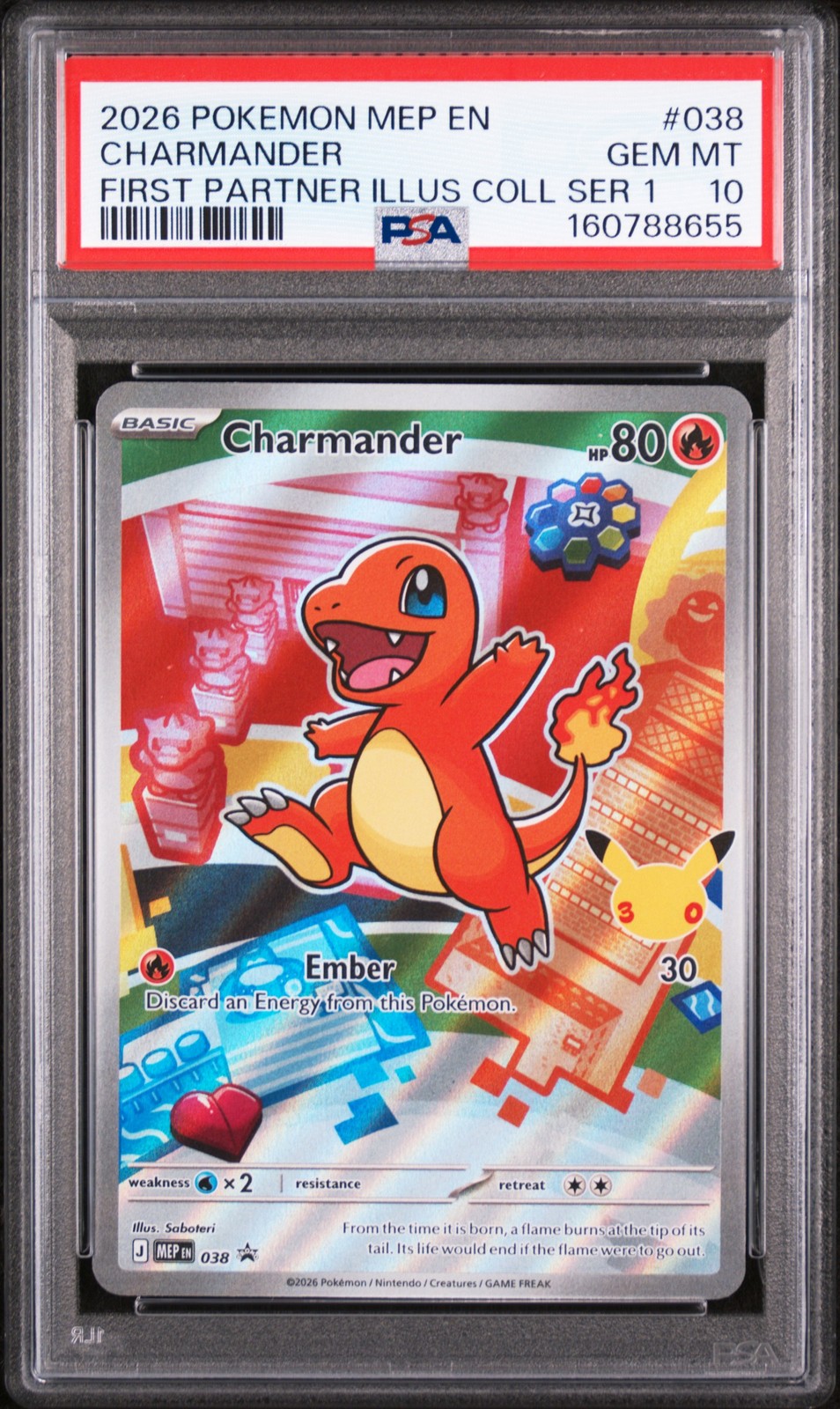 2026 POKEMON MEP EN-ME BLACK STAR PROMO #038 CHARMANDER PSA 10