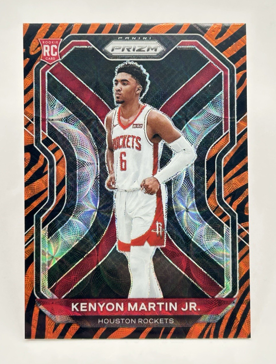 2020-21 Panini Prizm Kenyon Martin Jr #265 Tiger Stripe RC Rookie Card Rockets