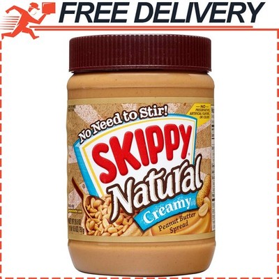 SKIPPY Natural Peanut Butter Creamy Spread, Gluten Free, 26.5 oz Jar