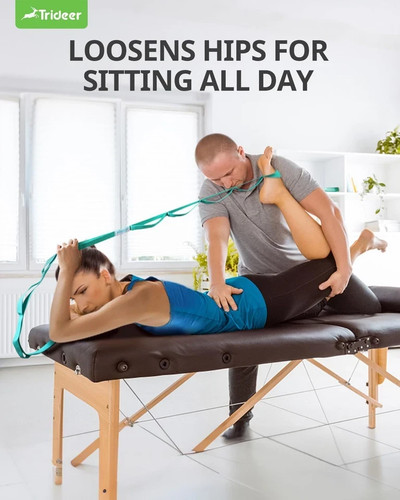 Trideer Stretching Strap, 10 Schlaufen nicht elastischer Yogagurt für Bewegung & Therapie - Bild 5 von 7