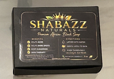 Shabazz Naturals All Natural Deep Cleansing African Black Soap 5 oz Face Body