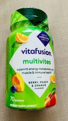 Vitafusion Multivites Complete Vitamin Gummies Berry Peach & Orange Flavor 70 ct