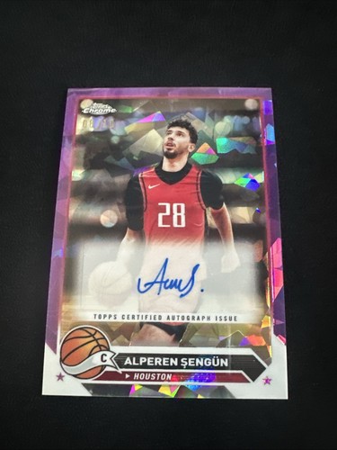 💎💎2023-24 Topps Chrome Purple Cracked Ice Refractor Alperen Sengun AUTO/10💎💎 - Picture 1 of 10