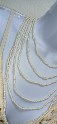Free People Milos Layered Cream/Ivory Beads Necklace NWT Bohemian 89572747 - Picture 2 of 8