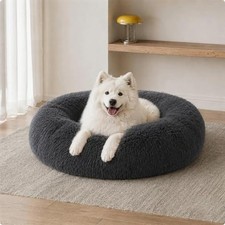 Dog Beds for Large Sized Dogs, 36" Calming Fluffy Round Pet Bed with Upgraded...
