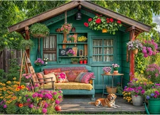 1000 Piece Puzzle for Adults, Flower House Jigsaw Puzzle, FAST FREE SHIPPING 
