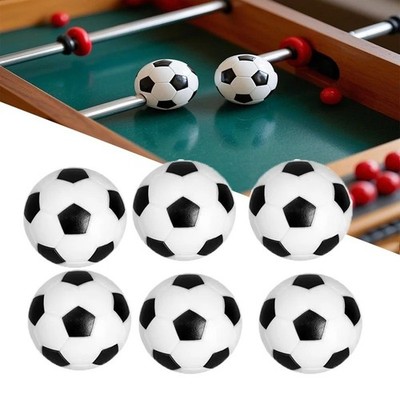 6pc Table Football Balls 32mm Black White Mini Soccer Kids Set