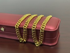 Pure 10K 8mm 23in 65g Yellow Gold Unbound Cuban Style Casual Necklace