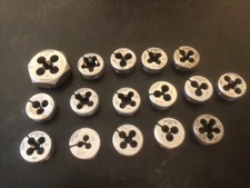 16 Assorted Craftsman Dies Round Dies 1 Hex Die Adjustable Dies etc