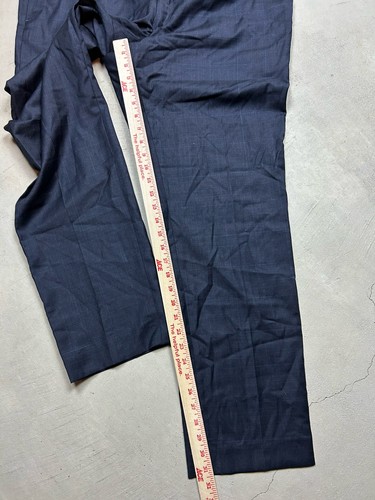 Lauren Ralph Lauren Hombres UltraFlex Borde Madera Calce Clásico Traje Pantalones Azul Marino 40x32 - Imagen 8 de 13