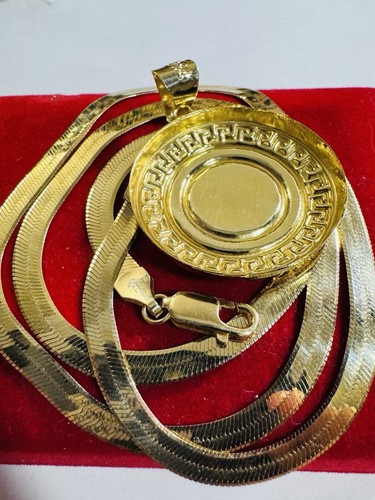 18K 750 Real Saudi Gold Dollar Sign $ Necklace 17.6/18” Inch Long 11g 4.5mm - Picture 23 of 24
