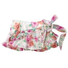 Vintage Fairycore Abercrombie  Fitch Y2K Silk Floral Ruffled Mini Skirt NWT - 2