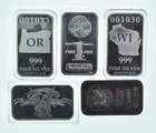 Lot 5 VINTAGE 1 Oz Silver Bars/Rounds Art Bars Collection Poured .999 *357