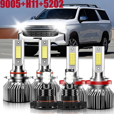 For Chevrolet Suburban 2018-2020 Combo LED Headlight Fog Light Bulbs Kit 6000K