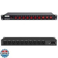 UltraPoE 10-Outlet 1U Horizontal PDU Rack Mount Power Strip - Surge Protector