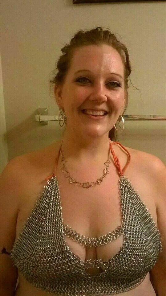 Camicia a catena 9 mm ragazza design supporto alluminio sexy body chainmail s... - Immagine 2 di 2